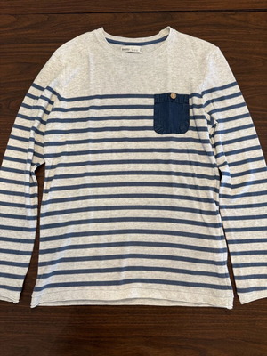 Bershka Long Sleeve Blue Striped Shirt Used Size M