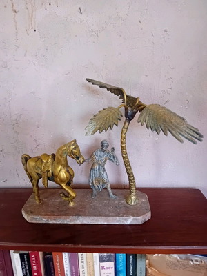 Antique oriental composition used with bronze statues