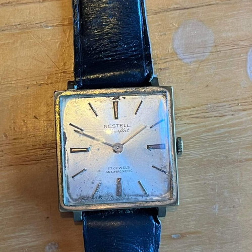 Restell Cal 5111 watch used, square with curved crystal