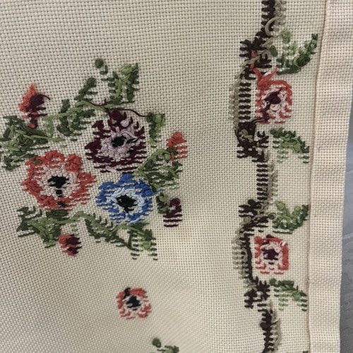 Handmade tablecloth used, 73x78 cm