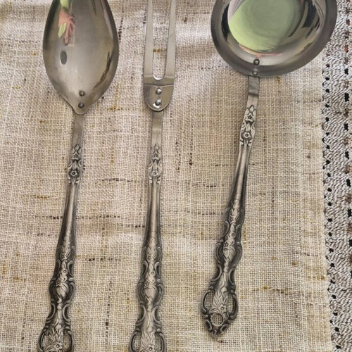 Vintage set two spoons and one fork used