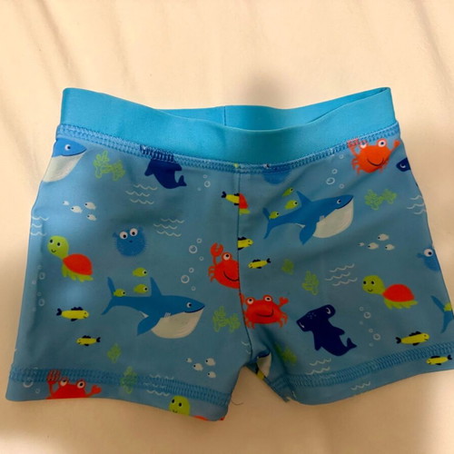 Topomini baby swim shorts like new, size 80 with sea animals