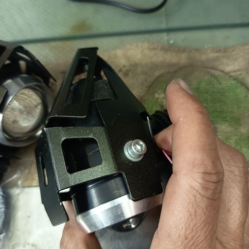 Motorcycle Spotlights like new, pair with cables and switch