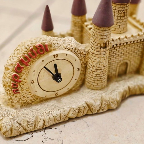 Castle clock decorative figurine like new large size