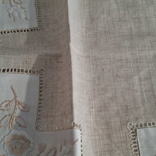 Linen hand doily set with embroidery new