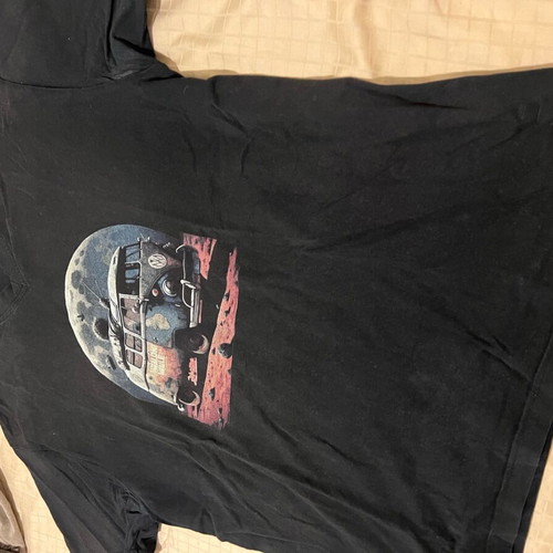T-shirt tee vintage logo w.v size XXL used, black, V-neck