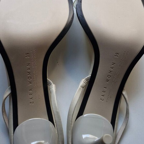 Zara clear slingback sandals like new, size 39, beige