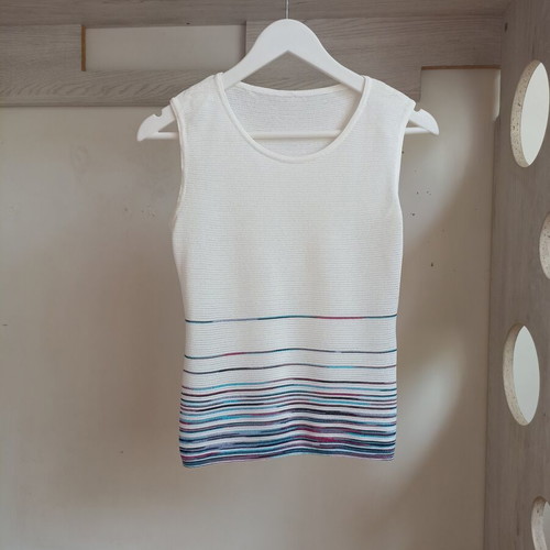 Missoni women's top, white with multicolor stripes, size S