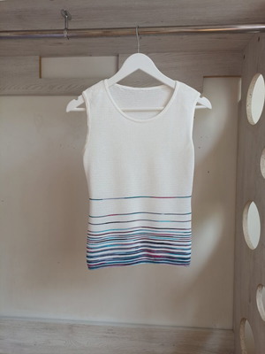 Missoni women's top, white with multicolor stripes, size S
