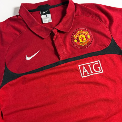 Nike Vintage Y2K Manchester United Polo Shirt 2011-2012 Red like new