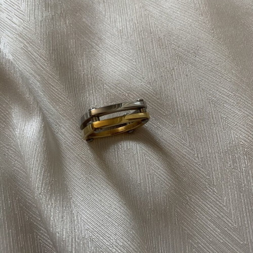 Unisex Two-Tone Stainless Steel Ring Size 53 New