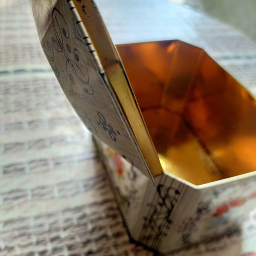 Metal box with flowers