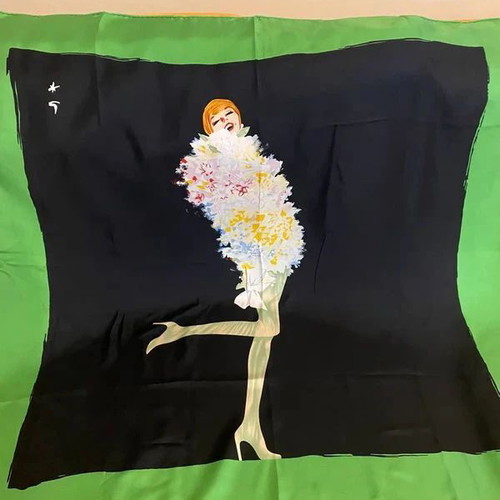 Christian Dior Vintage Silk Scarf by Rene Gruau like new