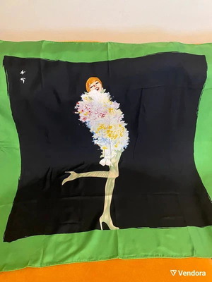 Christian Dior Vintage Silk Scarf by Rene Gruau like new