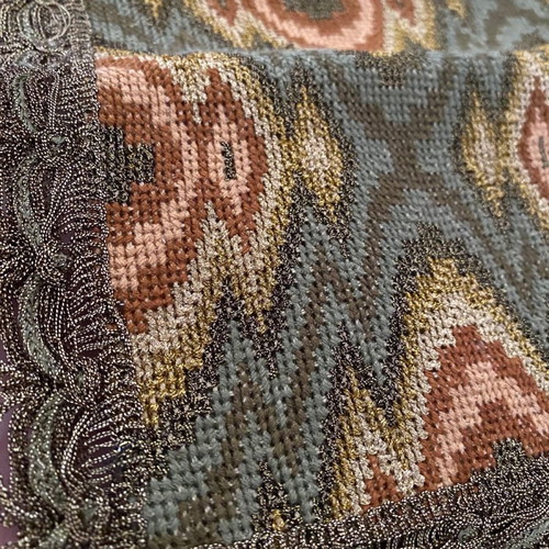 Set of 3 handmade embroidered runners used in oil and gold tones
