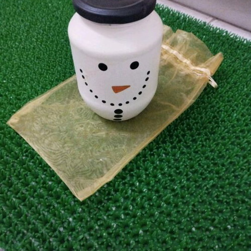 Snowman Glass Jar Hand Painted New