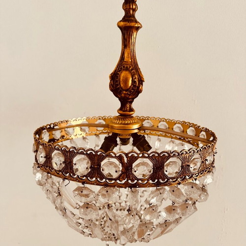 Vintage handmade crystal pendant light new