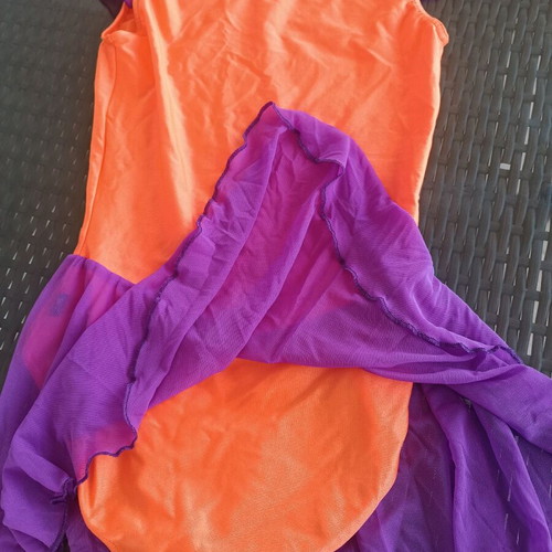 Handmade orange-purple dance dress for 7–8 years like new