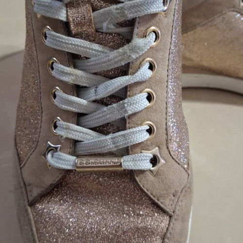Jimmy Choo sneakers like new for narrow feet, beige and gold