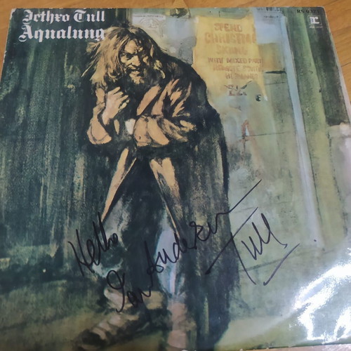 Jethro Tull Aqualung LP signed by Ian Anderson used, rock