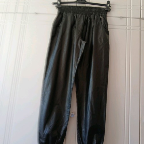 Leather women's pants black, like new, size S