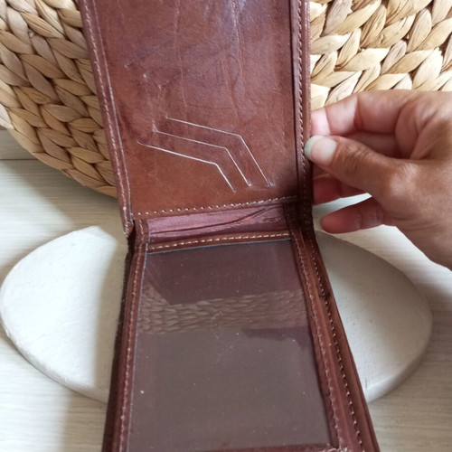Men's leather wallet, brown, genuine leather