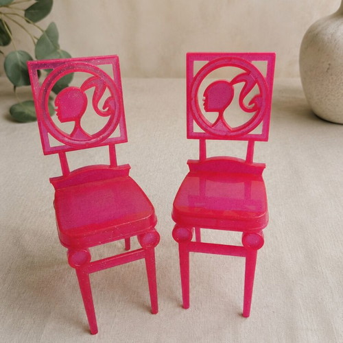 Barbie Glam Dining Room Chairs set of 2 Mattel 2010 like new