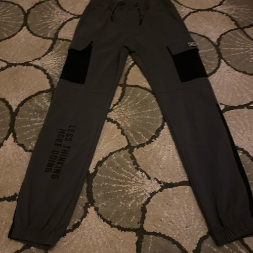 Teen cargo style tracksuit like new with logo, black and gray