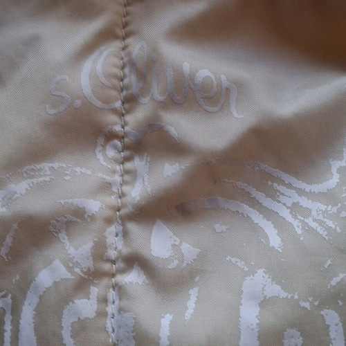 S.Oliver long jacket like new, beige with fur collar and belt