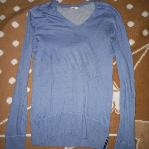 DKNY thin knitted men's shirt like new, gray and blue