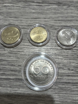 Drachma coins new, set of 4 with Solon and others