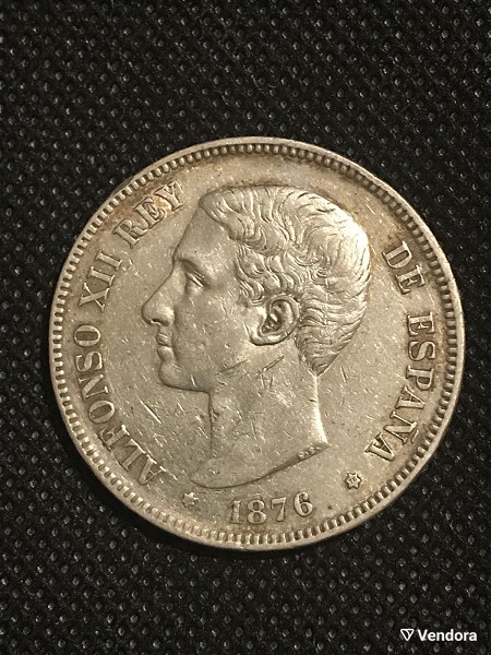  ispania 5 pesetas 1876