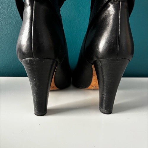 Massimo Dutti leather boots like new, black, size 37