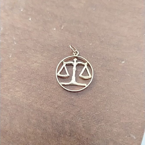 Handmade gold Libra zodiac pendant