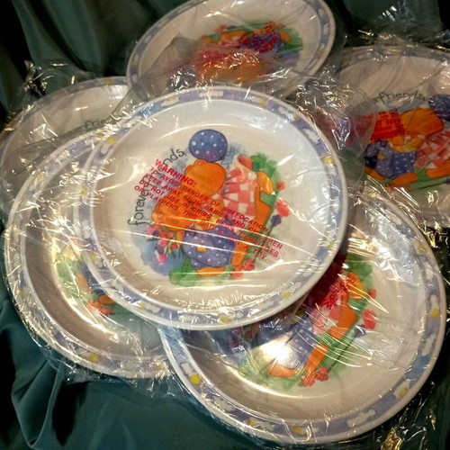 Forever Friends kids plates set new, 9 pieces, 21 cm, collectible teddy bears design