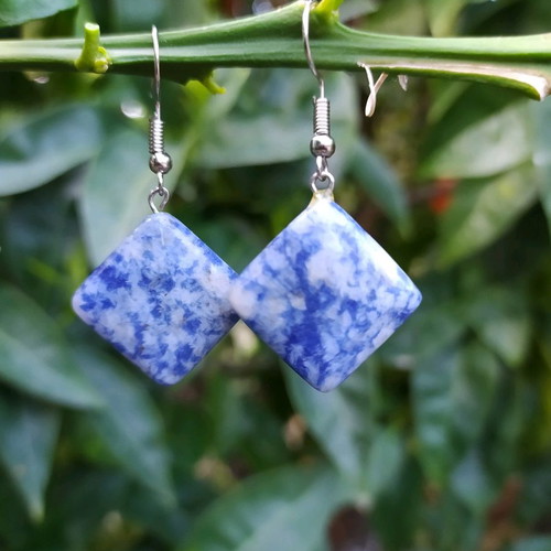 Earrings with semi-precious stones like new, stainless steel hooks