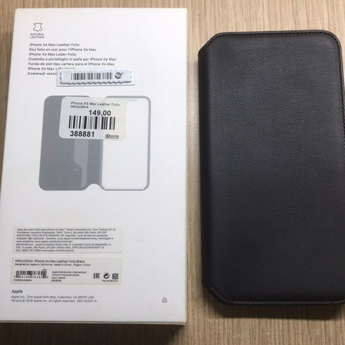 Genuine leather iPhone XS Max leather case folio black new
