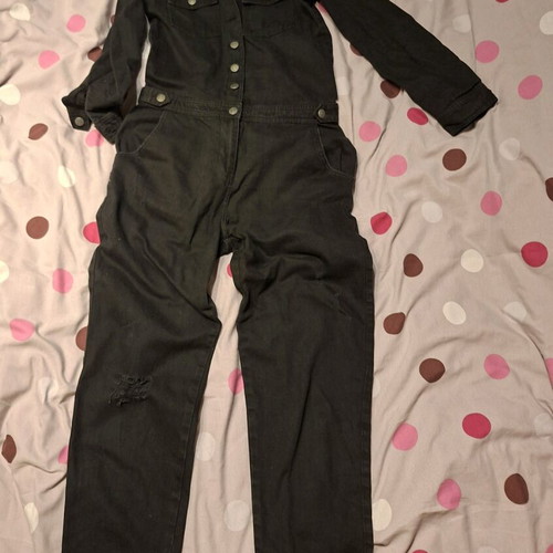Black denim jumpsuit like new, size M