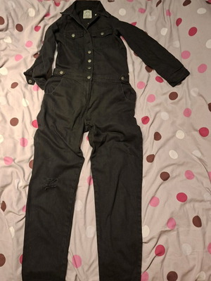 Black denim jumpsuit like new, size M