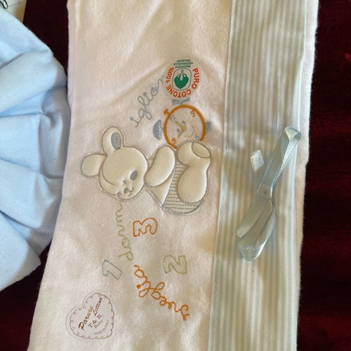 Baby crib sheet set for boy blue-white new 120x180