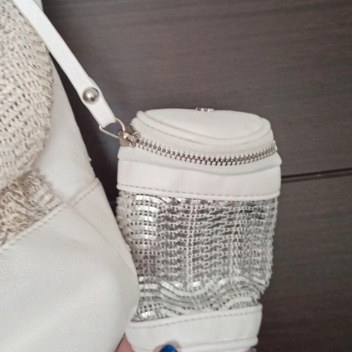 Doca women's backpack like new, white and silver