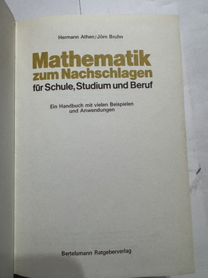 Mathematik zum Nachschlagen German math book like new
