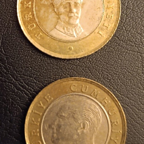 Turkish lira used, two coins 5 and 1