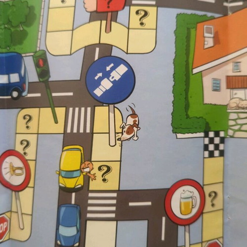 Educational board game Child and Car used