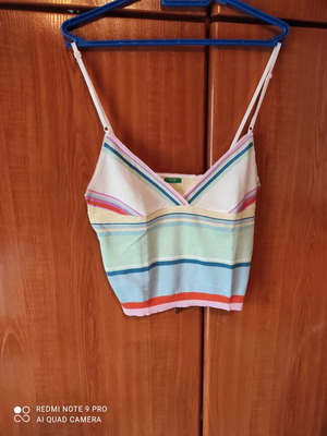 Benetton t-shirt used, short, white, size S