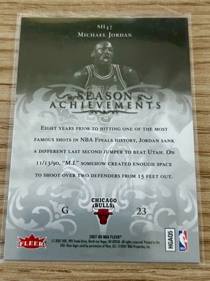 Κάρτα Michael Jordan Chicago Bulls NBA Season Acievements Fleer 2007 SH47