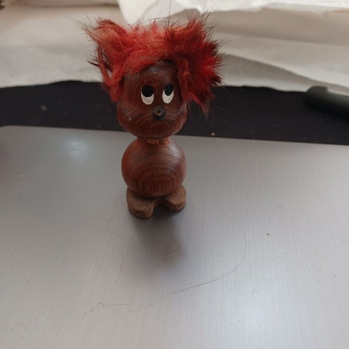 Troll wooden figure used, Danish 1960s teak wood