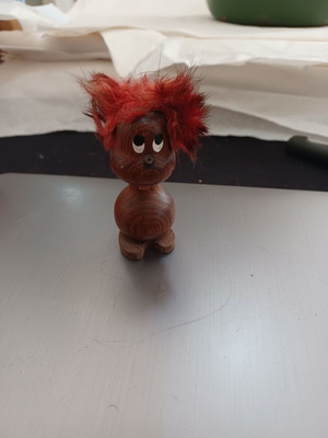 Troll wooden figure used, Danish 1960s teak wood