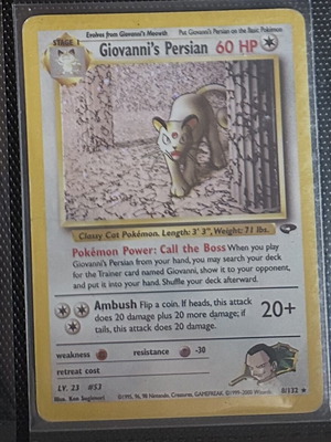 Giovanni's Persian Pokémon Card Gym Challenge vintage like new