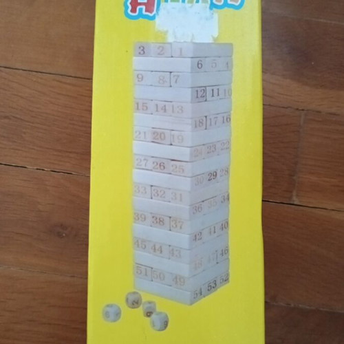 Wooden stacking blocks game new with dice